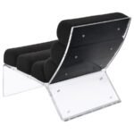SERRETA BOUCLE UPHOLSTERED ARMLESS ACRYLIC CHAIR BLACK - Image 6