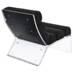 SERRETA BOUCLE UPHOLSTERED ARMLESS ACRYLIC CHAIR BLACK - Image 8