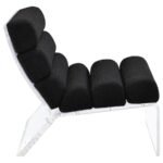 SERRETA BOUCLE UPHOLSTERED ARMLESS ACRYLIC CHAIR BLACK - Image 9