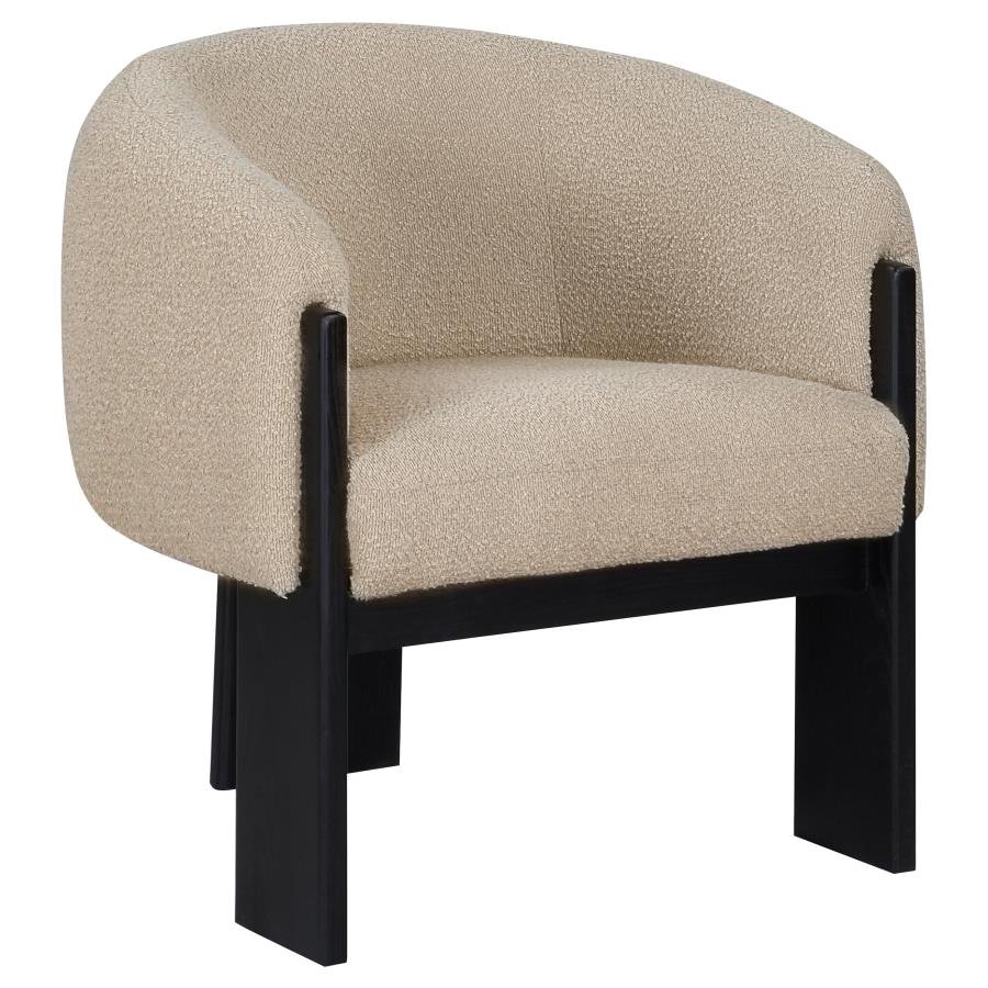 903165_02x900.jpg VALDEZ BOUCLE UPHOLSTERED BARREL BACK ACCENT CHAIR BEIGE - Image 1