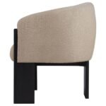 VALDEZ BOUCLE UPHOLSTERED BARREL BACK ACCENT CHAIR BEIGE - Image 5
