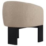 VALDEZ BOUCLE UPHOLSTERED BARREL BACK ACCENT CHAIR BEIGE - Image 8