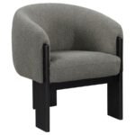 VALDEZ BOUCLE UPHOLSTERED BARREL BACK ACCENT CHAIR BROWN