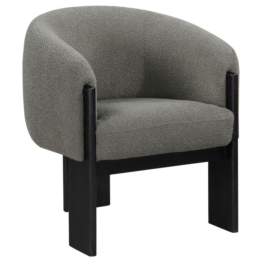 903166_02x900.jpg VALDEZ BOUCLE UPHOLSTERED BARREL BACK ACCENT CHAIR BROWN - Image 1
