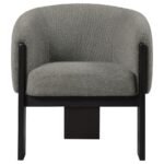 VALDEZ BOUCLE UPHOLSTERED BARREL BACK ACCENT CHAIR BROWN - Image 3
