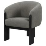 VALDEZ BOUCLE UPHOLSTERED BARREL BACK ACCENT CHAIR BROWN - Image 4