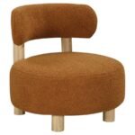 ZONIE BOUCLE UPHOLSTERED BARREL BACK ACCENT CHAIR ORANGE
