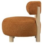 ZONIE BOUCLE UPHOLSTERED BARREL BACK ACCENT CHAIR ORANGE - Image 5