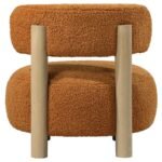 ZONIE BOUCLE UPHOLSTERED BARREL BACK ACCENT CHAIR ORANGE - Image 7