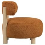 ZONIE BOUCLE UPHOLSTERED BARREL BACK ACCENT CHAIR ORANGE - Image 9