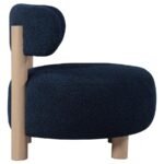 ZONIE BOUCLE UPHOLSTERED BARREL BACK ACCENT CHAIR BLUE - Image 9