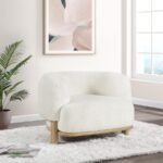 LAWLER UPHOLSTERED BARREL BACK ACCENT CHAIR IVORY - Image 2