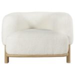 LAWLER UPHOLSTERED BARREL BACK ACCENT CHAIR IVORY - Image 3