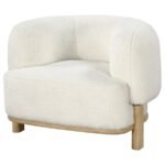 LAWLER UPHOLSTERED BARREL BACK ACCENT CHAIR IVORY - Image 4