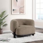 LAWLER UPHOLSTERED BARREL BACK ACCENT CHAIR MUSHROOM - Image 2