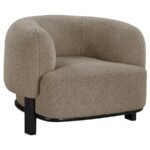LAWLER UPHOLSTERED BARREL BACK ACCENT CHAIR MUSHROOM