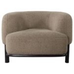 LAWLER UPHOLSTERED BARREL BACK ACCENT CHAIR MUSHROOM - Image 3