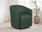MOSSBROOK FABRIC UPHOLSTERED SWIVEL ACCENT CHAIR GREEN - Image 2