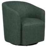 MOSSBROOK FABRIC UPHOLSTERED SWIVEL ACCENT CHAIR GREEN
