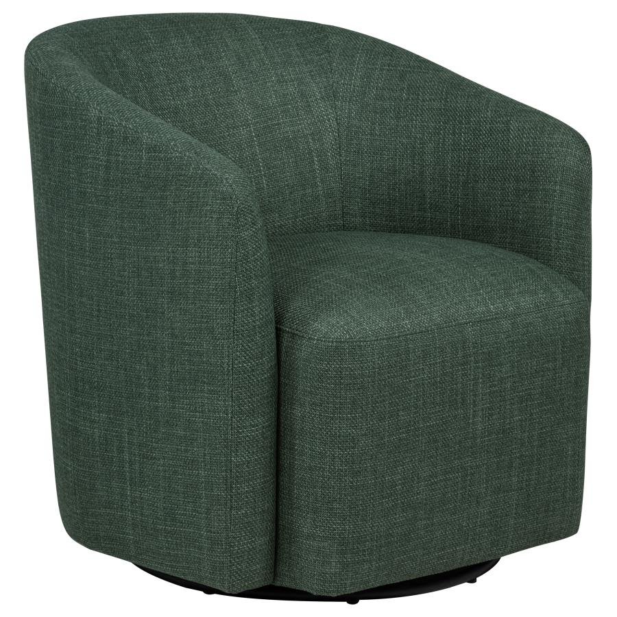 903222_02x900.jpg MOSSBROOK FABRIC UPHOLSTERED SWIVEL ACCENT CHAIR GREEN - Image 1