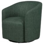 MOSSBROOK FABRIC UPHOLSTERED SWIVEL ACCENT CHAIR GREEN - Image 4
