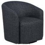 MOSSBROOK FABRIC UPHOLSTERED SWIVEL ACCENT CHAIR ANTHRACITE