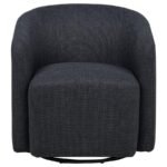 MOSSBROOK FABRIC UPHOLSTERED SWIVEL ACCENT CHAIR ANTHRACITE - Image 3
