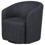 MOSSBROOK FABRIC UPHOLSTERED SWIVEL ACCENT CHAIR ANTHRACITE - Image 4