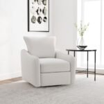 MADIA UPHOLSTERED SLOPED ARM SWIVEL GLIDER CHAIR VANILLA - Image 2