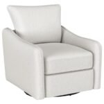 MADIA UPHOLSTERED SLOPED ARM SWIVEL GLIDER CHAIR VANILLA