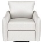 MADIA UPHOLSTERED SLOPED ARM SWIVEL GLIDER CHAIR VANILLA - Image 3