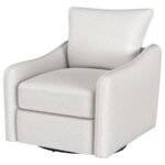 MADIA UPHOLSTERED SLOPED ARM SWIVEL GLIDER CHAIR VANILLA - Image 4