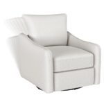 MADIA UPHOLSTERED SLOPED ARM SWIVEL GLIDER CHAIR VANILLA - Image 11