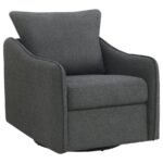 MADIA UPHOLSTERED SLOPED ARM SWIVEL GLIDER CHAIR CHARCOAL
