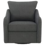 MADIA UPHOLSTERED SLOPED ARM SWIVEL GLIDER CHAIR CHARCOAL - Image 3