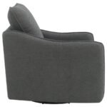 MADIA UPHOLSTERED SLOPED ARM SWIVEL GLIDER CHAIR CHARCOAL - Image 8
