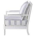 BLANCHETT UPHOLSTERED BOBBIN ACCENT CHAIR WHITE AND NAVY - Image 5