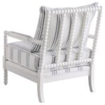 BLANCHETT UPHOLSTERED BOBBIN ACCENT CHAIR WHITE AND NAVY - Image 6
