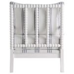 BLANCHETT UPHOLSTERED BOBBIN ACCENT CHAIR WHITE AND NAVY - Image 7