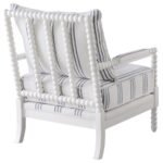 BLANCHETT UPHOLSTERED BOBBIN ACCENT CHAIR WHITE AND NAVY - Image 8