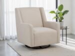 SORREL FABRIC UPHOLSTERED SWIVEL GLIDER ARM CHAIR LATTE - Image 2
