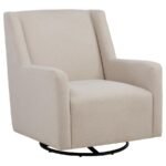 SORREL FABRIC UPHOLSTERED SWIVEL GLIDER ARM CHAIR LATTE