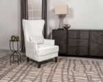 PIPPIN UPHOLSTERED HIGH WINGBACK ACCENT CHAIR LATTE - Image 2