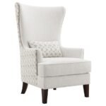 PIPPIN UPHOLSTERED HIGH WINGBACK ACCENT CHAIR LATTE