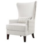 PIPPIN UPHOLSTERED HIGH WINGBACK ACCENT CHAIR LATTE - Image 4