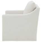 WINTER UPHOLSTERED SLOPED ARM ACCENT SWIVEL CHAIR BEIGE - Image 5