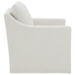WINTER UPHOLSTERED SLOPED ARM ACCENT SWIVEL CHAIR BEIGE - Image 8