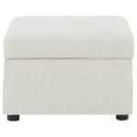 WINTER UPHOLSTERED HYDRAULIC LIFT TOP STORAGE OTTOMAN BEIGE - Image 5