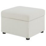 WINTER UPHOLSTERED HYDRAULIC LIFT TOP STORAGE OTTOMAN BEIGE - Image 6