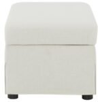 WINTER UPHOLSTERED HYDRAULIC LIFT TOP STORAGE OTTOMAN BEIGE - Image 7